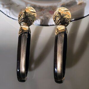 Vtg Real Alexis Bittar Rocky Metal, Crystal & Lucite Clip On Earrings $295